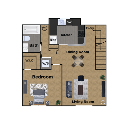 Pioneer Meadows One Bedroom One Bathroom A Floor Plan